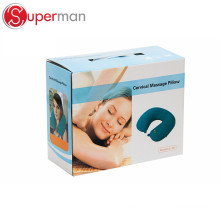 U-shape car neck rest pillow battery operation cheap relax gift vibrating massage pillow